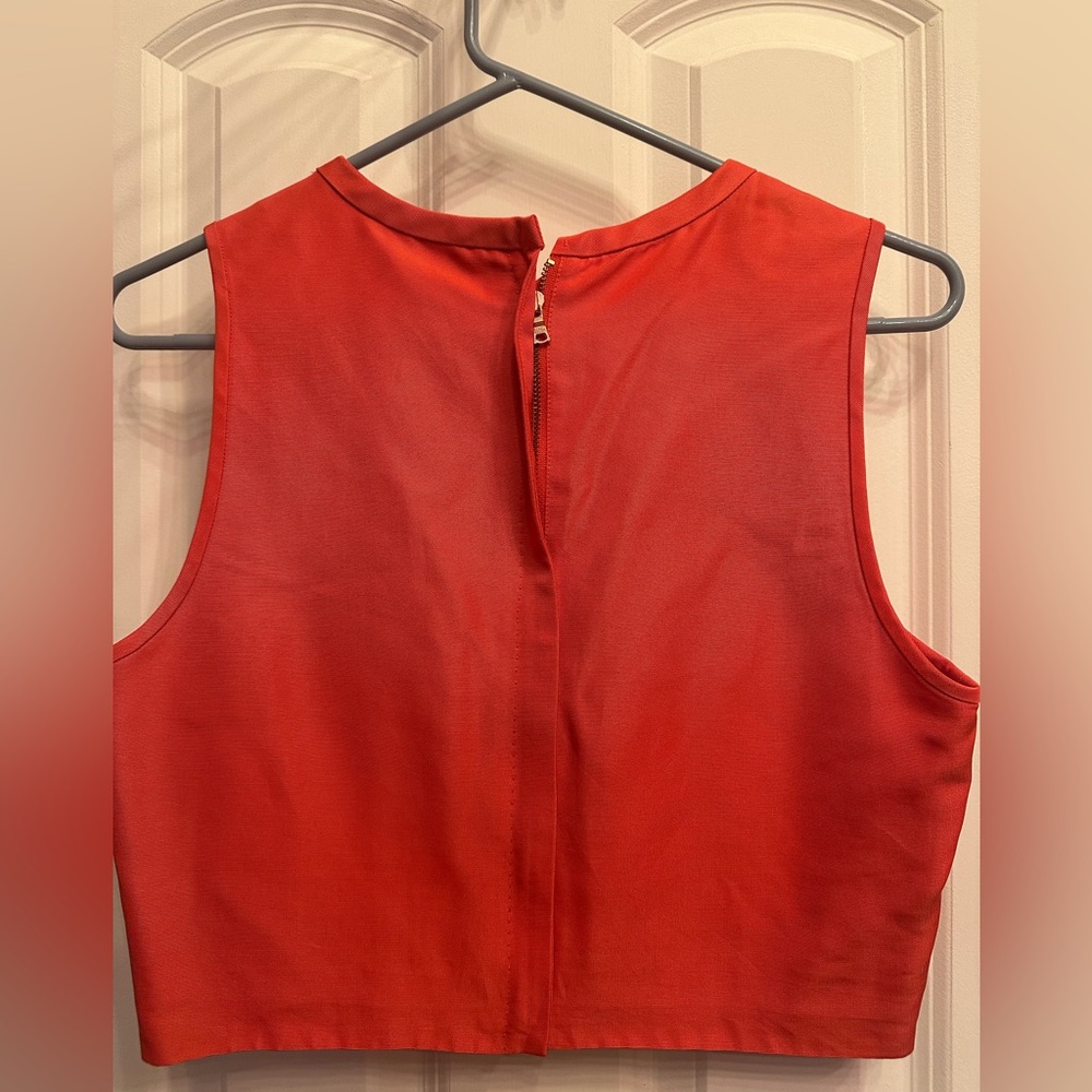 J. Crew bright coral cropped dress tank, size 6. - Picture 3 of 4